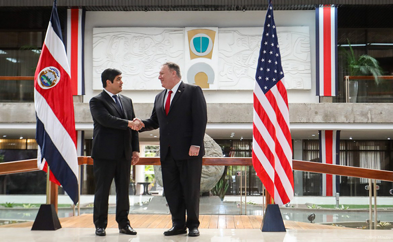 22 enero: Visita fugaz, clara y directa. El Secretario de Estado de la administración Trump, Michael Pompeo, fue enfático en cuanto a las solicitudes a nuestro gobierno, con Carlos Cascante. 