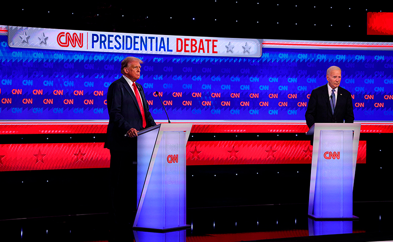 28 junio 2024:  Primer debate presidencial 2024 entre Joe Biden y Donald Trump. Con 